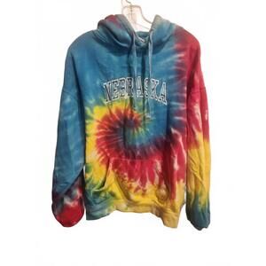 RagWear Tye Die Nebraska Lightweight Pullover Hoodie. Womens Size XXL.